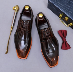 Chaussures en cuir véritable pour hommes, design nouveau, chaussures de ville de luxe, chaussures de cérémonie très demandées, style tendance, chaussures habillées pour affaires - Product Image 4