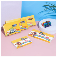 Ensemble de crayons de cire lavables - 6/12/24 couleurs - Crayons de coloriage et de gribouillage mignons et amusants - Pinceaux d'art