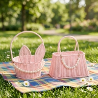 Panier suspendu en rotin PE tressé à la main, flexible, écologique, moderne, grande capacité, pour mariage, extérieur, salon