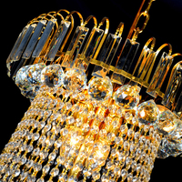 Tendance personnalisée luxe or lustre en cristal grand long escalier mosquée hôtel haut plafond projet décoratif