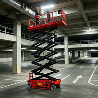 Plateforme élévatrice à ciseaux entièrement électrique conforme à la norme ANSI, hauteur de plateforme 12 m, alimentée par batterie, autopropulsée, pour entrepôt