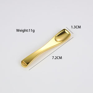 カスタムロゴ7.2cmクリームアプリケータースキンケアスプーンゴールドコスメティックスクープ亜鉛合金メタルコスメティックスパチュラ - Product Image 2