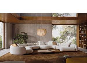 Luxury Italian Design Linear <b>Sofa</b> Modern Minimalist Fabric Upholstered Couch <b>for</b> Office Living Room - Product Image 2