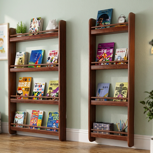 Modern Wood Ladder Bookshelf 4-Tier <b>Wall</b> <b>Mount</b> Space Saving Storage Unit For Home Office Living Room Furniture - Product Image 4
