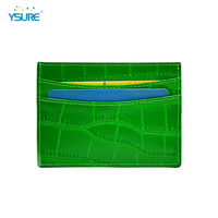 Dompet Kartu Kredit Kulit PU Saffiano Logo Kustom, Tempat Kartu Bisnis, Hadiah Promosi