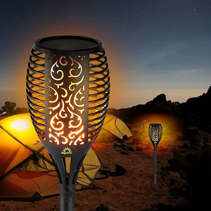 Lampe torche <span class=keywords><strong>solaire</strong></span> à 96 LED 2000K Ambre, effet flamme, étanche IP65, en ABS, pour extérieur, jardin, patio, du crépuscule à l'aube - Product Image 1