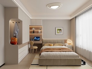 Meubles de chambre à coucher modernes sur mesure, armoire, <span class=keywords><strong>lit</strong></span>, bureau, ensemble de chambre à coucher en bois avec design intégré - Product Image 2