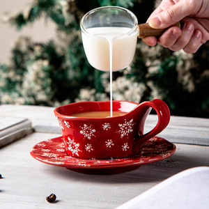 Juego de Taza y Platillo de Café Navideños, Creativos y con Relieve, para Té de la Tarde, Aperitivos y Agua - Product Image 4
