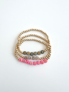 Pulsera con Nombre Personalizado, Joyería Personalizada, Regalo, Pulsera de Cuentas Doradas, Pulsera de Amistad, Nombre Personalizado para Niños, Pulsera para Mujer - Product Image 4