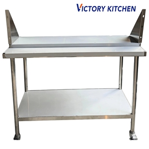 Estante de Pared Plano de Acero Inoxidable, Capacidad de 100 kg, Color Plateado, para Uso en Restaurantes, Estante de Pared Plano Superior e Inferior de 90*30 - Product Image 3