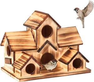 Bitmemiş ahşap kuş evleri dışında asılı ahşap kuş evleri sanat ve zanaat projeleri için Birdhouse kitleri ahşap kuş kafesi - Product Image 6