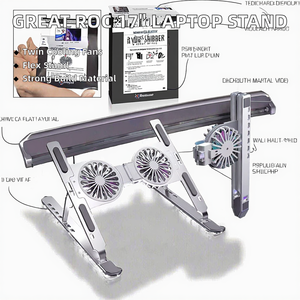 Grand support de <span class=keywords><strong>refroidissement</strong></span> pour ordinateur <span class=keywords><strong>portable</strong></span> <span class=keywords><strong>17</strong></span> <span class=keywords><strong>pouces</strong></span> en aluminium ROC avec double ventilateur Support OEM réglable pour ordinateur <span class=keywords><strong>portable</strong></span> et <span class=keywords><strong>tablette</strong></span> - Product Image 3