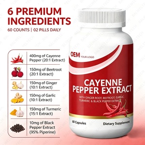Wholesale <b>Cayenne</b> <b>Pepper</b> <b>Capsules</b> Capsicum Extract Supplement Digestive Balance Natural Herbal Formula - Product Image 5