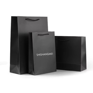 Bolsas de Papel Personalizadas, para Regalo, Negras, para Perfumes, Relojes, Joyería, Gafas, Piedras Preciosas, Laminados, Pequeñas, Empaque, Compras - Product Image 1