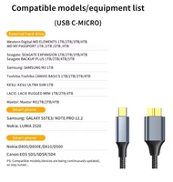 Câble USB 3.0 Type C vers Micro B 5 Gbps, câble de données haute vitesse pour disque dur externe, ordinateur portable, téléphone, SSD, HDD, caméra