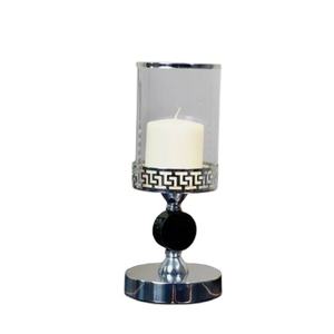 Bougeoir intérieur ouragans en métal noir pour éclairage de Noël pour décorations de mariage et espaces de vie à la maison - Product Image 1