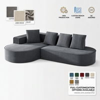 Canapé d'angle en velours côtelé en forme de L, compressé et emballé sous vide, mobilier de salon, canapé d'angle sans structure, réduction des frais de livraison