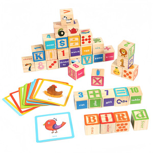 Bloques de Madera para Apilar con el Alfabeto <span class=keywords><strong>ABC</strong></span> para Niños Pequeños, Juego de Construcción de Números y Letras, Juguetes Educativos de Rompecabezas para Niños de 1 a 3 Años - Product Image 1