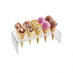 Support à cornets de crème glacée en acrylique avec 10 trous, design classique, qualité supérieure - Product Image 1