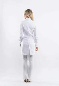 Uniforme médico antiestático para mujer, bata <span class=keywords><strong>de</strong></span> <span class=keywords><strong>laboratorio</strong></span> quirúrgica ajustada, bata <span class=keywords><strong>de</strong></span> <span class=keywords><strong>laboratorio</strong></span> con cremallera frontal para farmacia - Product Image 6