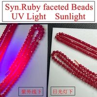 Perles à Facettes Rondes Rubis Rouge Opaque de 2mm à 6mm Corindon Synthétique Brins de 38cm