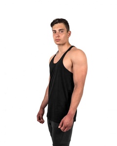 Débardeur de sport pour homme de luxe 2021, coupe profonde, haute qualité, séchage rapide, écologique, respirant, 100% coton, long, sans cordon, blanc - Product Image 4