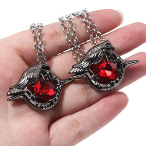 Game Love and Deepspace Red Gem <span class=keywords><strong>Badge</strong></span> Sylus Crow Cosplay Necklace - Product Image 2