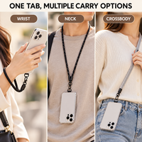 Patch universel en nylon TPU ultra-fin personnalisé pour lanière de téléphone, insert de coque avec anneau en D pour bracelet ou bandoulière