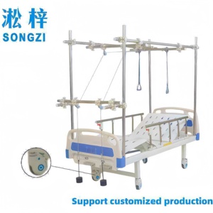 <span class=keywords><strong>Letto</strong></span> di Trazione Ortopedico a Doppia Manovella con Telaio di Trazione a Gantry, Sponde e Pannello Perforato <span class=keywords><strong>per</strong></span> la Riabilitazione di Fratture - Product Image 6