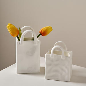 Jarrón de Cerámica Moderno para Decoración del Hogar con Flores Secas, Jarrón de Cerámica Tipo Bolso para Arreglos Florales - Product Image 6