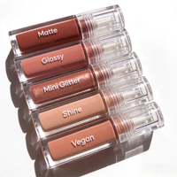 Échantillon Gratuit Cosmétiques Marque Privée Brillant Mat Mini Paillettes Scintillantes Gloss à Lèvres Végétalien Ensemble Rouge à Lèvres Brillant Nude