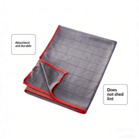 Serviette de nettoyage en microfibre écologique avec bordure de couleur différente, réutilisable, en fibre de carbone, à motifs écossais