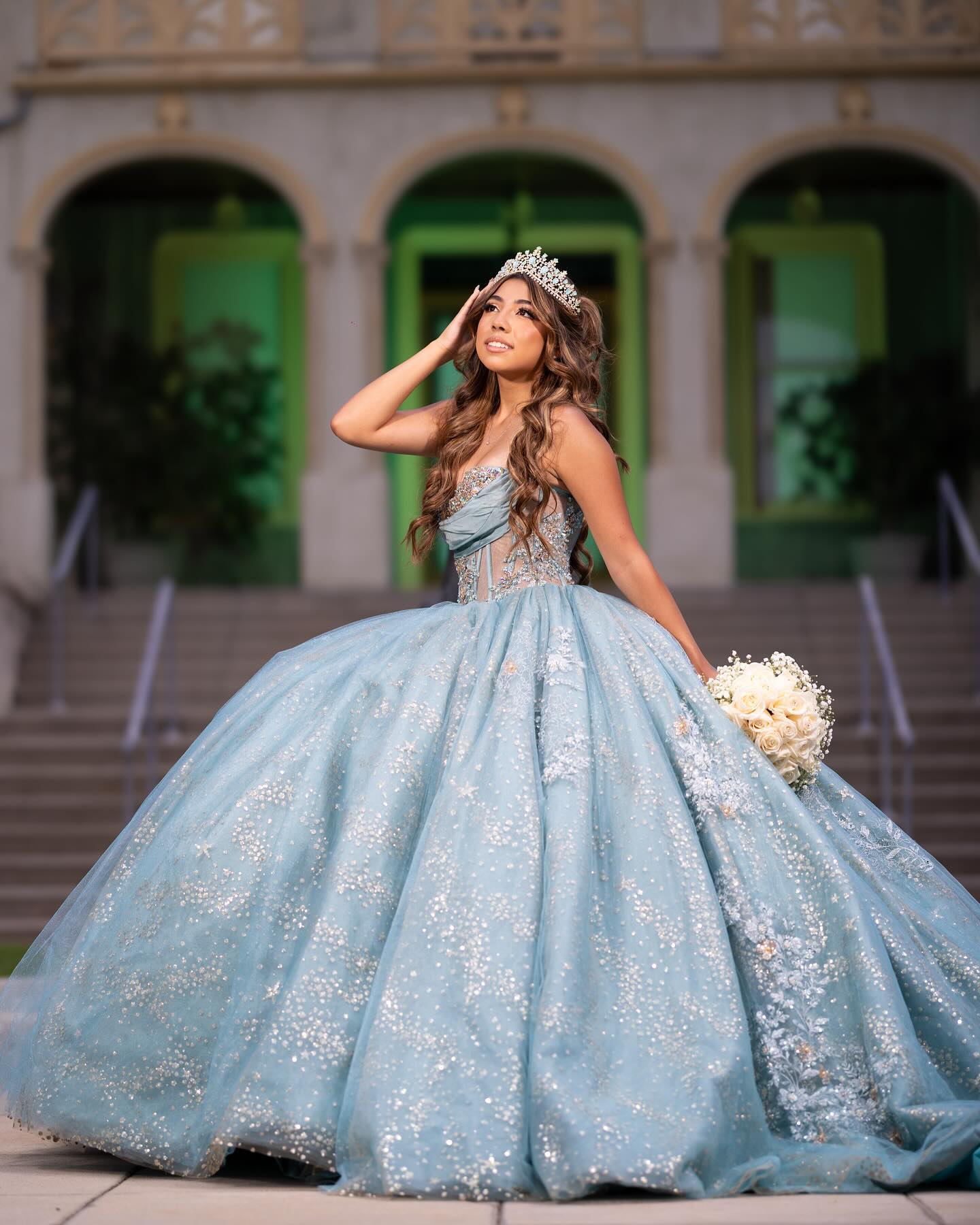 Mumuleo Sleeveless Aqua Blue Quinceanera Dress - Sweet 15 Gowns with 3D Flowers Mumuleo Sleeveless Aqua Blue Quinceanera Dress - Sweet 15 Gowns with 3D Flowers