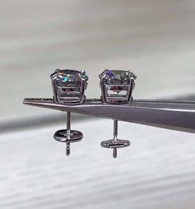 Luxury Premium 925 <b>Sterling</b> <b>Silver</b> Diamond <b>Stud</b> Earrings Elegant Brilliant Fine Jewelry Fashion Accessories for Women - Product Image 1