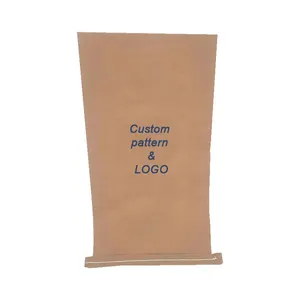 Шитая коричневая крафт-бумажная сумка с открытым ртом