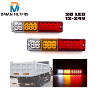 Nouvelles barres de feux arrière universelles étanches 20 LED 12V clignotant ambre blanc marche arrière rouge frein feu de position pour camion remorque VR