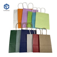 Sac de shopping en papier kraft avec logo personnalisé, poignée, emballage cadeau, recyclé, luxe, noir, brun, blanc, pour bougies et travaux manuels
