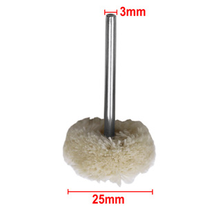 Roue de polissage en laine avec tige de 1/8 po, roue de polissage en laine douce pour outils rotatifs <span class=keywords><strong>Dremel</strong></span>, mini-meuleuse, bijoux en métal, jade, pierres précieuses - Product Image 3