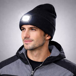 Customized Unisex LED Fashion Beanie Hat Light <b>Rechargeable</b> Outdoor Sport Fishing Beach Headlamp Knitted Cap Gift <b>Flashlight</b> - Product Image 1