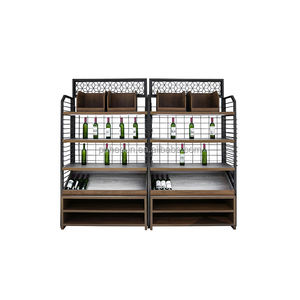 Supermarkt Bestseller Lichte Houten Metalen Wijnkast Display Rack Hot Selling Wijnfles Stand - Product Image 2