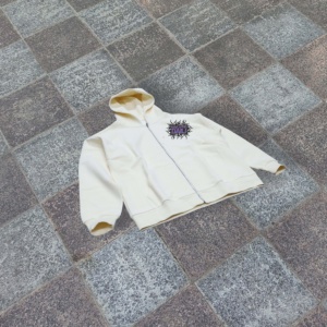 Sudadera con Capucha Vintage para Hombre, 100% Algodón, con Cierre, Transpirable, de Tela de Rizo, Estampada, Corte Holgado, para Otoño - Product Image 3