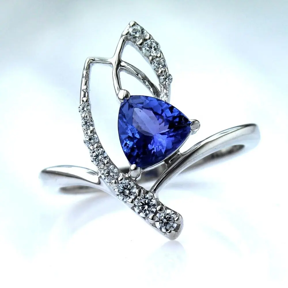Уникальный настоящий танзанит драгоценный камень кольцо 925 стерлингового серебра кольцо на заказ натуральный драгоценный камень серебряное кольцо