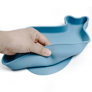Assiette à ventouse en silicone de qualité alimentaire sans BPA, design divisé, antidérapante, pour tout-petits, bébés et enfants, vaisselle pour les repas - Product Image 2