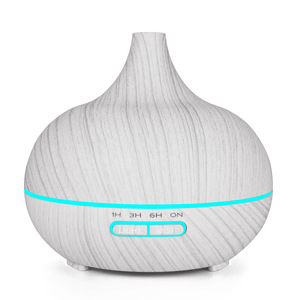 Diffuseur d'arômes ultrasonique 400 ml à grain de bois, purificateur d'<span class=keywords><strong>air</strong></span> en forme d'oignon, humidificateur d'huiles essentielles avec 7 couleurs LED et minuterie pour bureau et chambre - Product Image 5