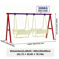 BOKE Ensemble de balançoires en plastique 4 places pour enfants de 8 ans avec 2 glisseurs pour la maison et la cour (Capacité maximale 100-500 kg)
