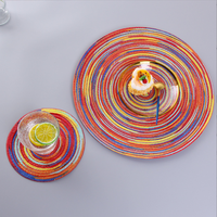 Nouveau personnaliser Boho coloré coton personnalisé à la main décor de Table macramé napperon sous-verre ensemble