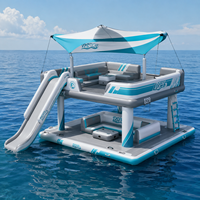 Plateforme flottante gonflable pour les acheteurs en gros, plateforme aquatique spacieuse pour la plage, le lac et les loisirs en station balnéaire