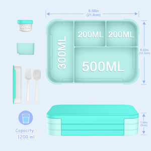 Nouvelle boîte à lunch rectangulaire coréenne de 1200 ml, portable, chauffante, étanche, sans BPA, <span class=keywords><strong>en</strong></span> matériau de qualité alimentaire, avec couverts, pour les sorties - Product Image 3