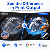 Encre textile DTF 1000g à base d'eau, vente en gros, sans sédiments, pour l'impression sur tissus en coton et polyester, toucher doux