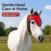 Masque de luminothérapie pour chevaux EYCO, 155 LED, 660nm 850nm, 3-en-1, design avec découpe pour les yeux, minuterie 5-100min, pulsation 10-40Hz